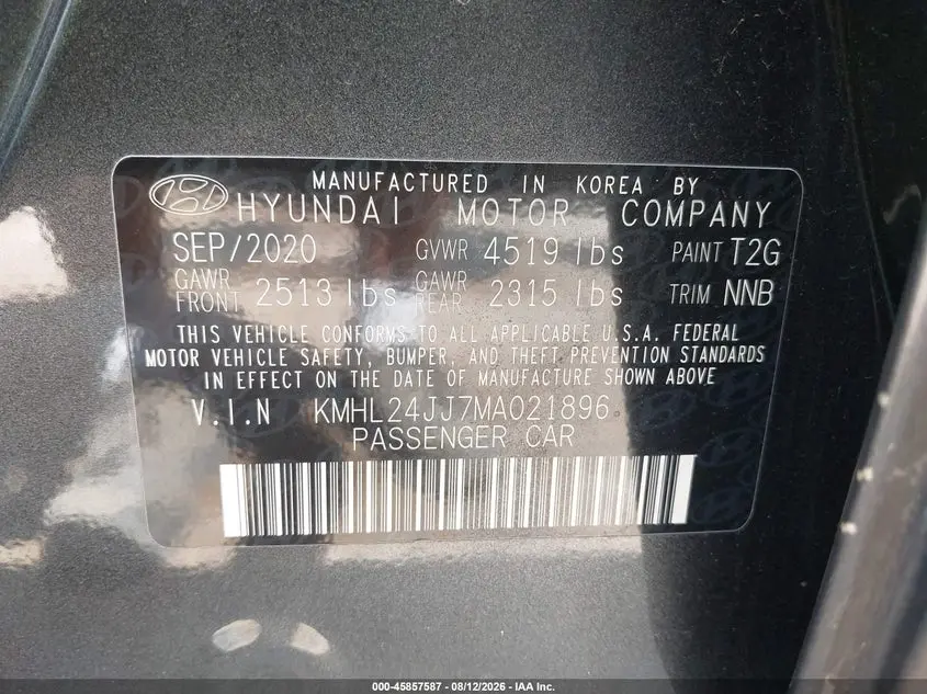 2021 HYUNDAI SONATA BLUE