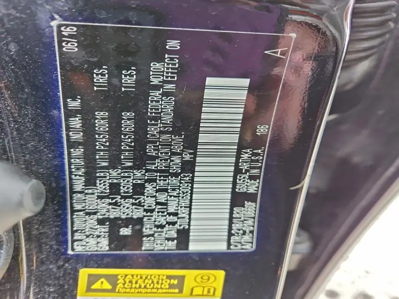 2016 TOYOTA HIGHLANDER XLE  