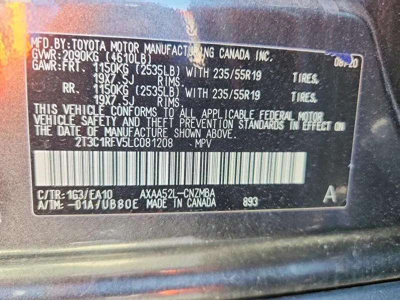 2020 TOYOTA RAV4 XLE PREMIUM  