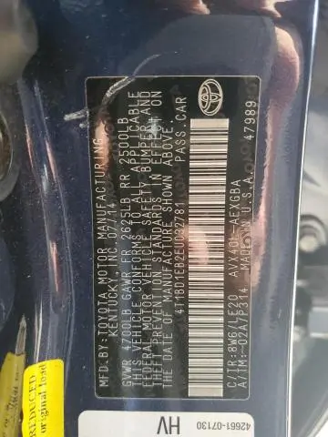 2014 TOYOTA AVALON HYBRID  