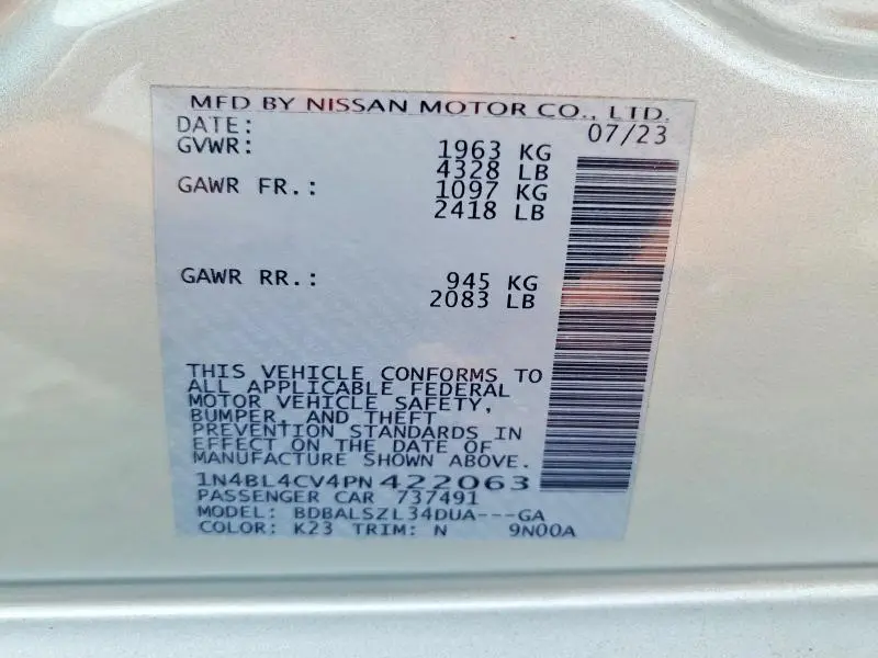 2023 NISSAN ALTIMA SR  