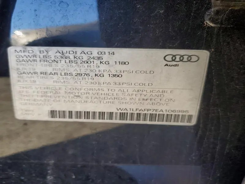 2014 AUDI Q5 PREMIUM PLUS  