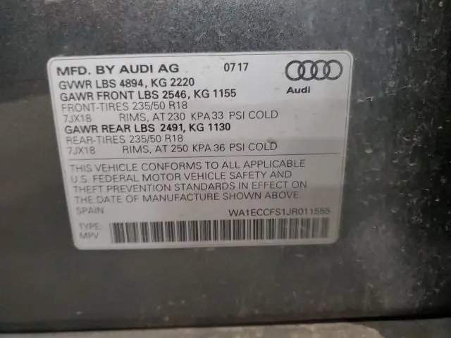 2018 AUDI Q3 PREMIUM  