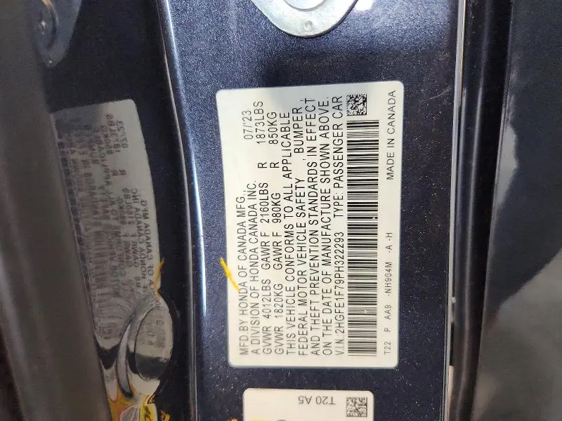 2023 HONDA CIVIC EX  