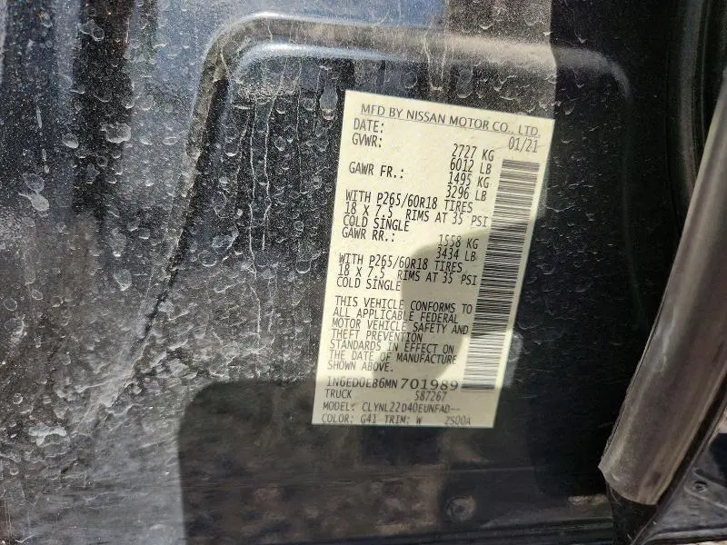 2021 NISSAN FRONTIER SV  