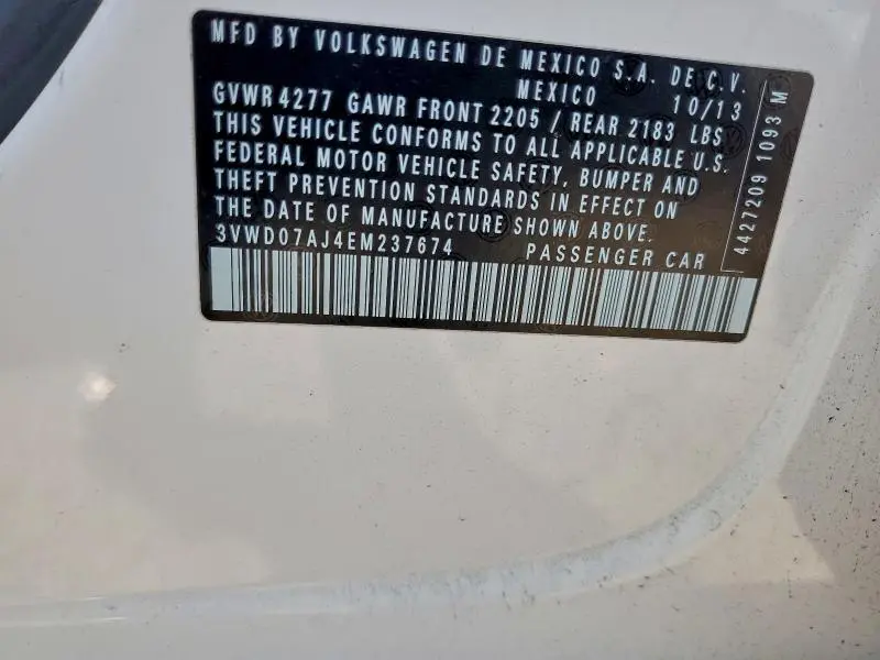 2014 VOLKSWAGEN JETTA SE  