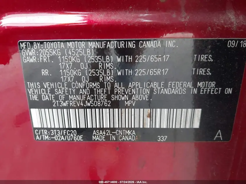 2018 TOYOTA RAV4 XLE