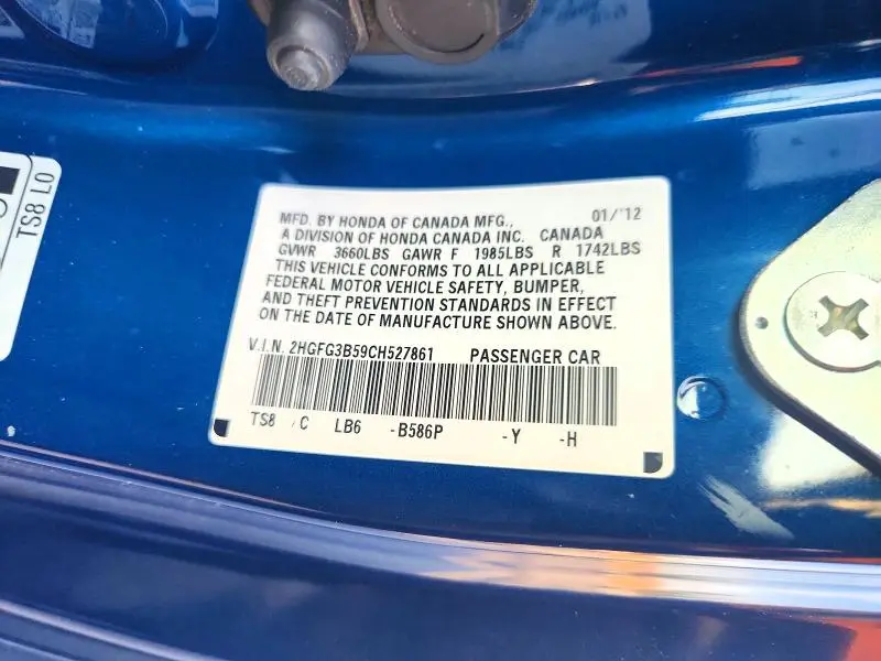 2012 HONDA CIVIC LX  