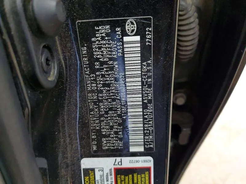 2014 TOYOTA CAMRY XLE  