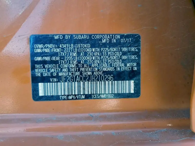 2018 SUBARU CROSSTREK PREMIUM  