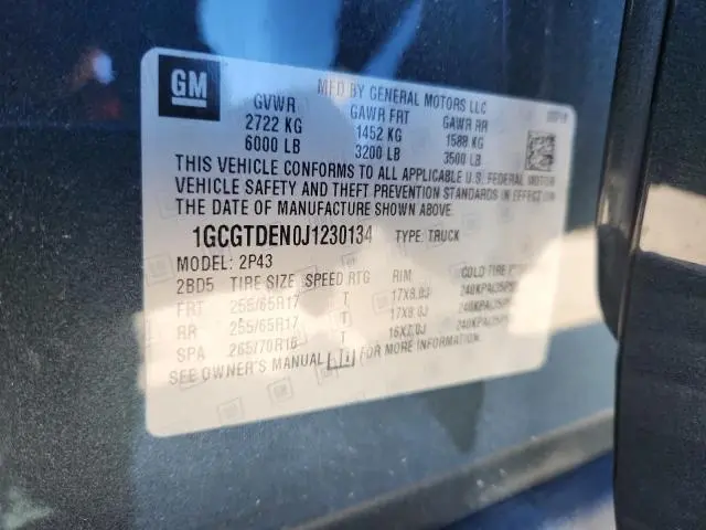 2018 CHEVROLET COLORADO Z71  