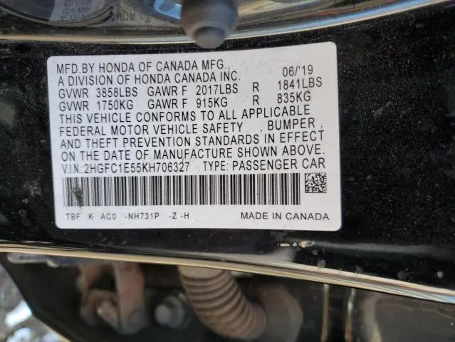 2019 HONDA CIVIC SI  