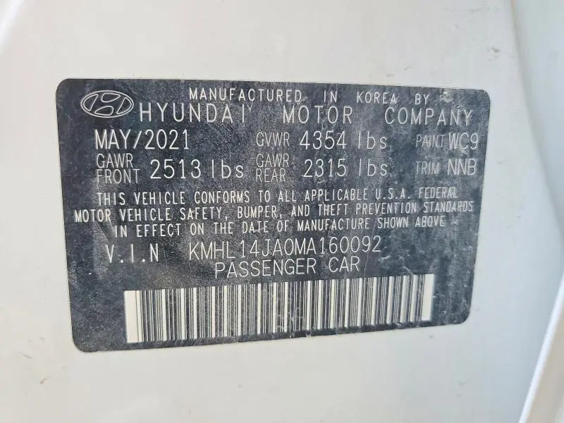 2021 HYUNDAI SONATA SEL  