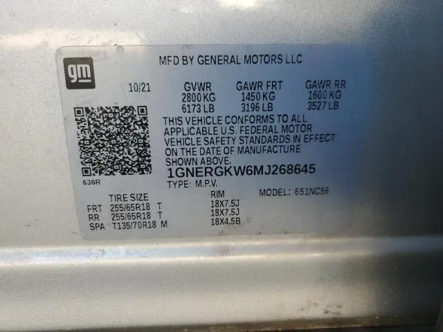 2021 CHEVROLET TRAVERSE LT  