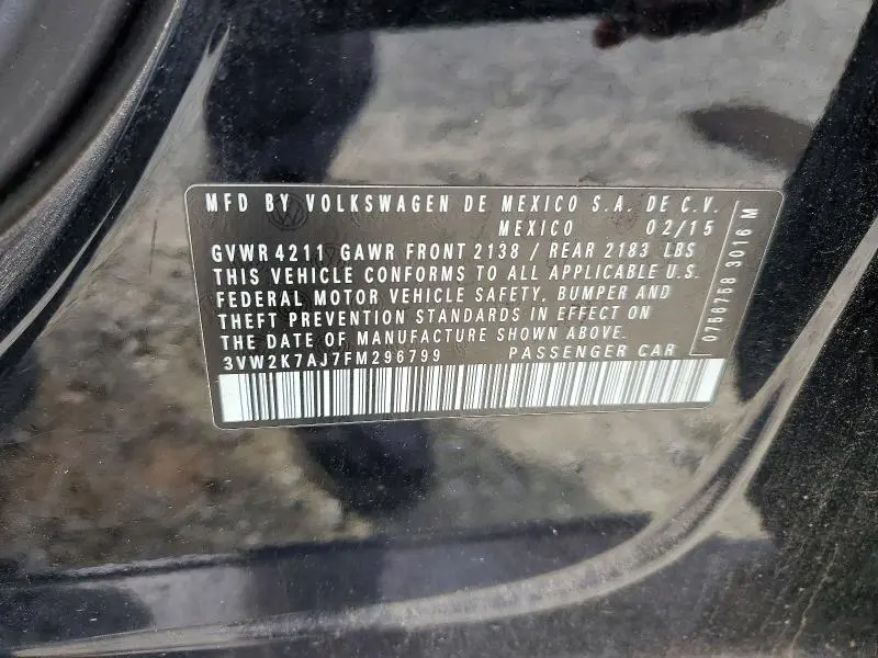 2015 VOLKSWAGEN JETTA BASE  