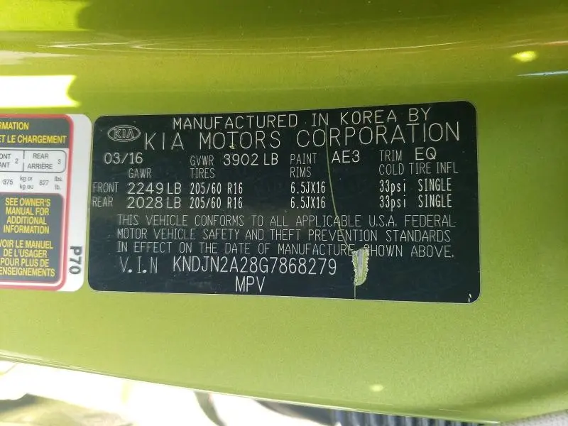 2016 KIA SOUL BASE  