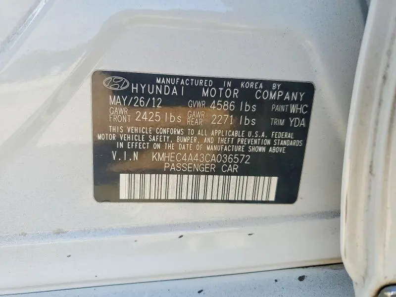 2012 HYUNDAI SONATA HYBRID  