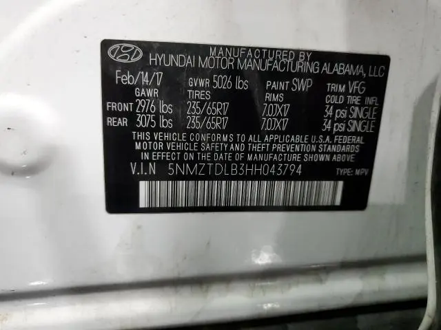 2017 HYUNDAI SANTA FE SPORT   