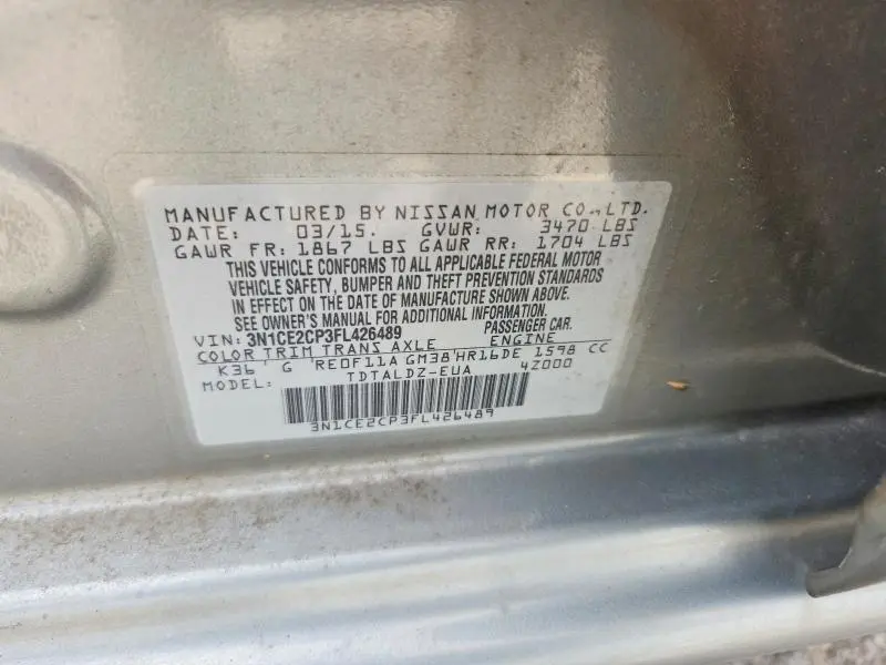2015 NISSAN VERSA NOTE SV  