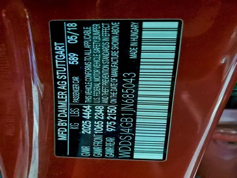 2018 MERCEDES-BENZ CLA 250 4MATIC  