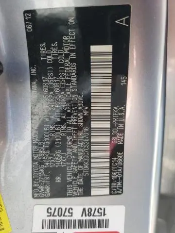 2012 TOYOTA SIENNA LE  