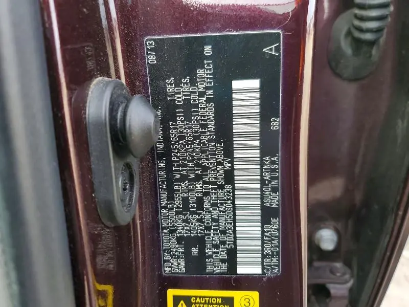 2013 TOYOTA HIGHLANDER BASE  