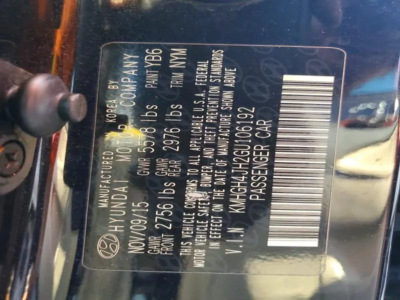 2016 HYUNDAI EQUUS SIGNATURE  