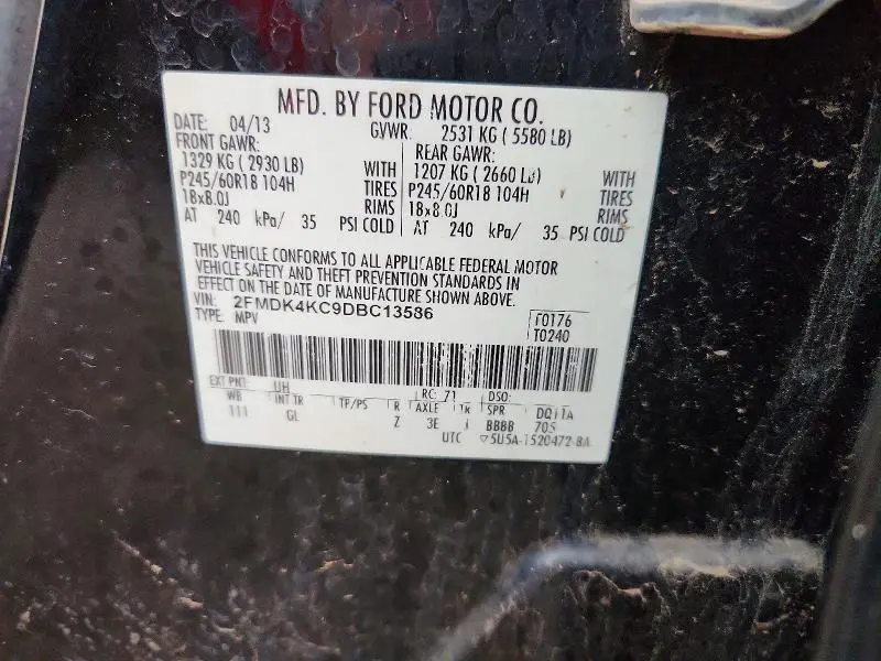 2013 FORD EDGE LIMITED  