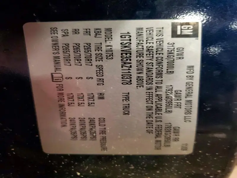 2010 GMC SIERRA K1500 SLE  