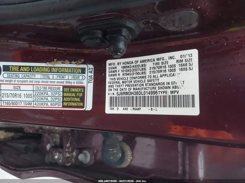 2013 HONDA CR-V LX