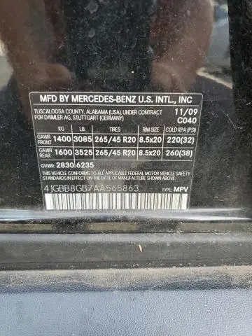 2010 MERCEDES-BENZ ML 350 4MATIC  