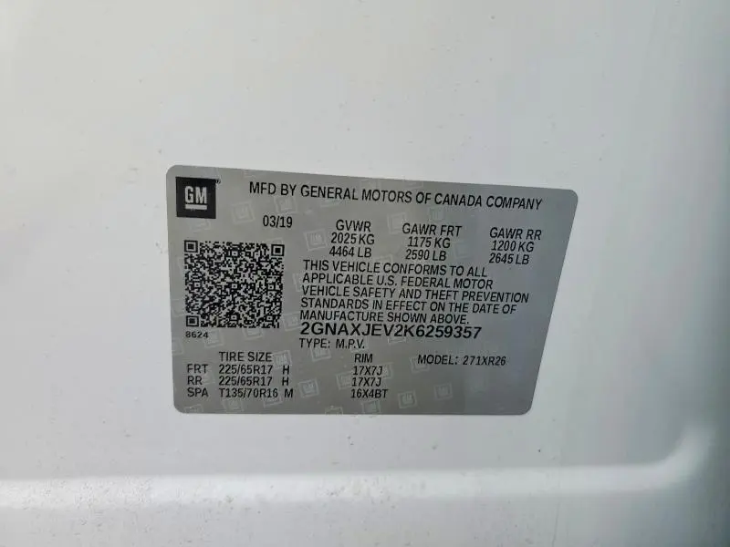 2019 CHEVROLET EQUINOX LT  