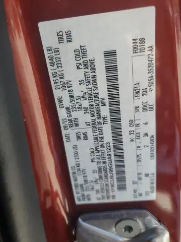 2016 FORD ESCAPE TITANIUM  