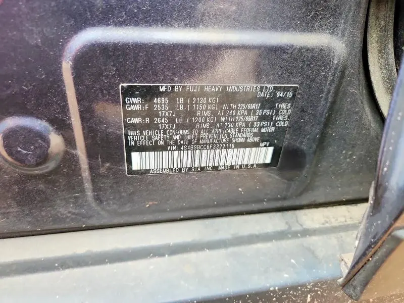 2015 SUBARU OUTBACK 2.5I PREMIUM  