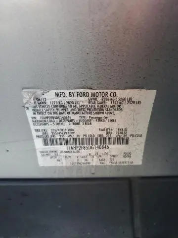 2013 FORD TAURUS LIMITED  