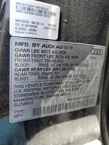 2019 AUDI Q8 PREMIUM  