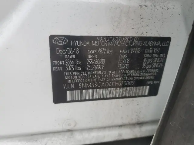 2019 HYUNDAI SANTA FE SEL  