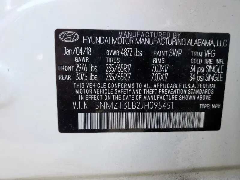 2018 HYUNDAI SANTA FE SPORT   