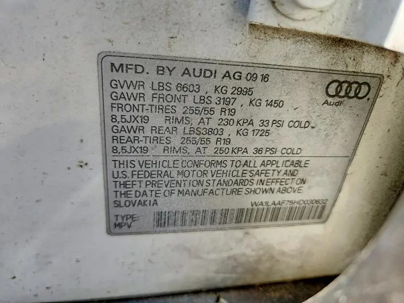 2017 AUDI Q7 PREMIUM PLUS  