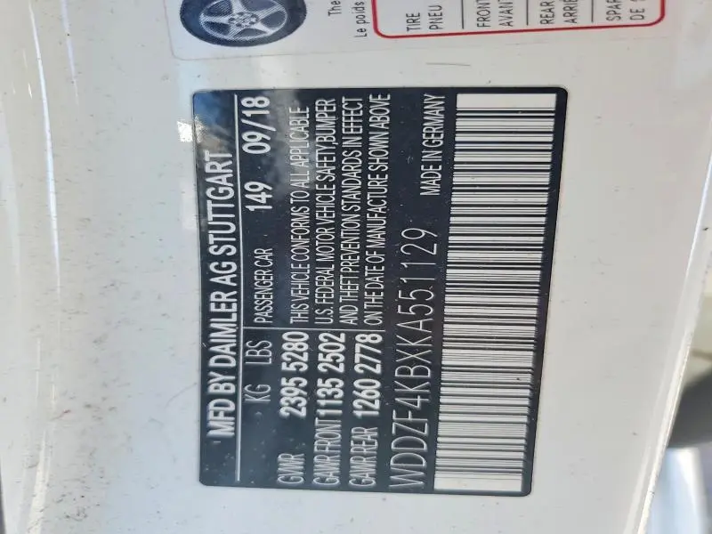 2019 MERCEDES-BENZ E 300 4MATIC  