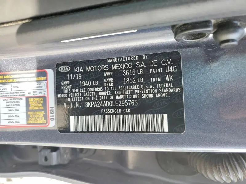 2020 KIA RIO S  