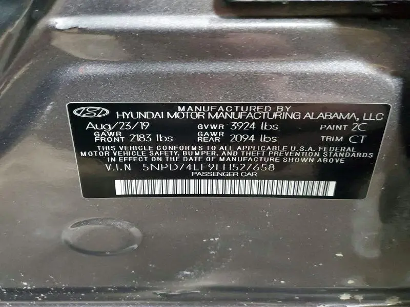 2020 HYUNDAI ELANTRA SE  