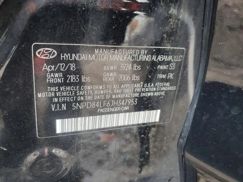 2018 HYUNDAI ELANTRA SEL  