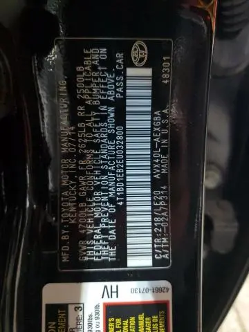 2014 TOYOTA AVALON HYBRID  