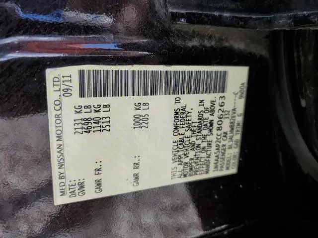 2012 NISSAN MAXIMA S  