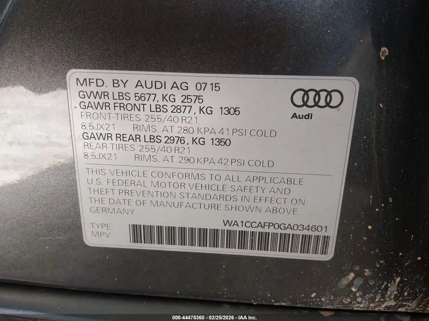 2016 AUDI SQ5 3.0T PREMIUM PLUS