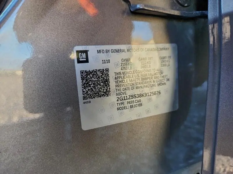 2019 CHEVROLET IMPALA LT  