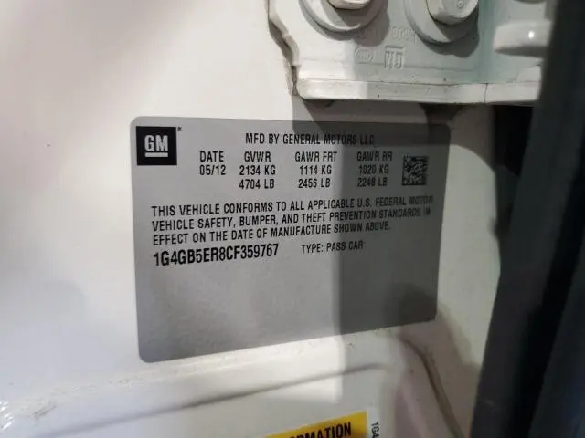 2012 BUICK LACROSSE CONVENIENCE  