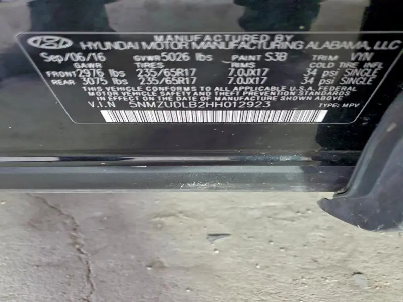 2017 HYUNDAI SANTA FE SPORT   