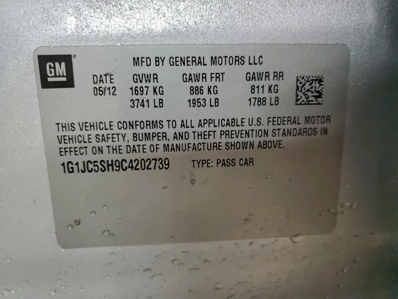 2012 CHEVROLET SONIC LT  
